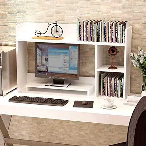 UINGBPXT Bookcase Wood Desktop Bookshelf Computer Monitor Stand Desk Organizer Storage Rack Display Shelf Countertop Bookcase for Home Office High Capacity