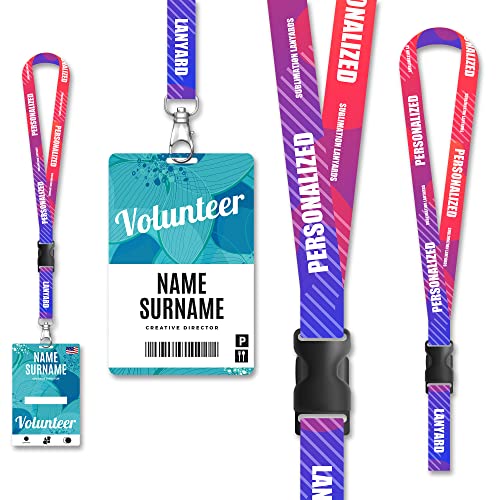 Array Stars Personalized Full Color Sublimation Lanyards - Pack of 200 - Custom Neck Straps for Cellphone, Identity Badges, Employee IDs