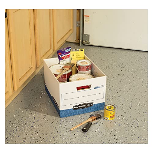 Bankers Box 07243 Storage File, Letter/Legal,12-Inch x15-Inch x10-Inch, 12/CT, White/Blue