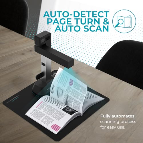 IRIScan Desk 6 8MP A4 Book and Document Scanner Grey with OCR, AI Auto-Flattening and Finger Erasing, Compatible with Windows and Mac, Readiris PDF Included