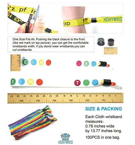 HDHYWRIS Cloth Wristbands for Events, Gold with Blue, 100pcs
