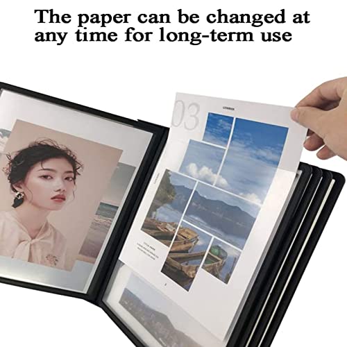 NIKAIDD Desktop Reference System - Desk Reference Organizer, Catalog Display Rack, 20 Page, A4 Letter-Size, Black Base, for Office/Home Display and Storage A4 Documents