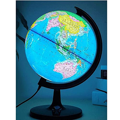 POCHY Practical Globe Blue Ocean World Globes Illuminated Mini Geographic Globes Rotatable Bilingual Educational Globe for Home Perfect Decor Beautifully Decor