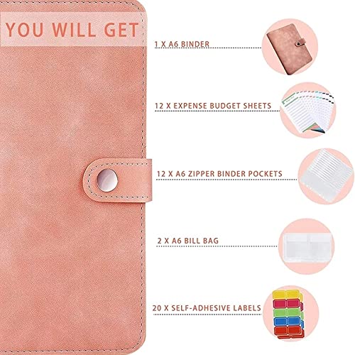 TEDILUVI 29PCS A6 Budget Planner Organizer Binder with Envelopes,Money Saving with Pouches