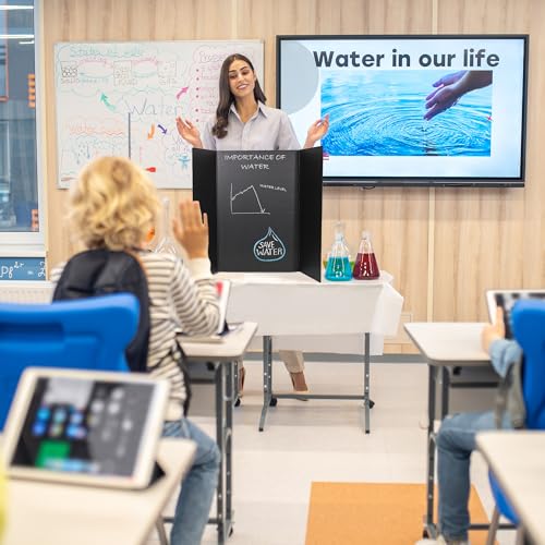 EPI Tri Fold Cardboard Display Board. Large 36 x 48in Black Tri-fold Poster 30 Pack. Professional Presentation Boards with Rounded Corners for Science Fair Project, School and Business Presentations