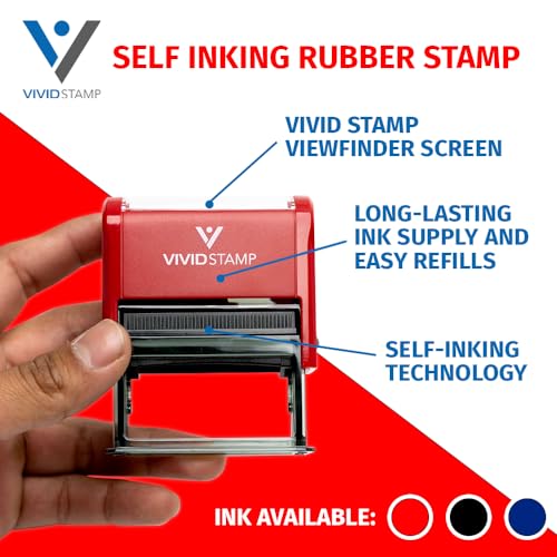 Classic Past Due Self Inking Rubber Stamp Combo with Refill (Red Ink) - X-Large (10 Pack)