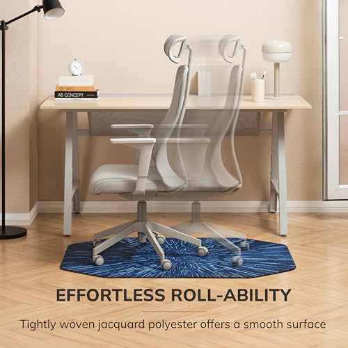 Anji Mountain Office Chair Mat for All Surfaces- Anti-Slip, Easy Rolling Office Desk Chairmat, Premium Hard Floor Protection Chairmat, Exclusively Designed for Home Offices, Galaxy Blue (36x48)