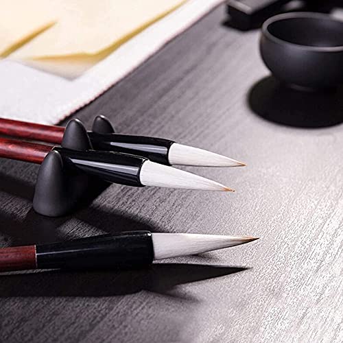 BINGWANG Chinese Calligraphy Brush Brush pens Calligraphy pens Set - Ink Stone + Writing and Painting Brush + Ink Block + Paperweights + Pen Rack + Water Bowl for Calligraphy Beginners Brushes
