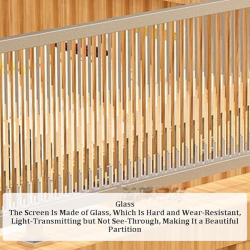 Stylish Golden Glass Partition Screen - 60x120cm (23.62x47.24in) Room Divider for Dining Areas & Home Office, Semi-Private Workstation Separator for Restaurants & Offices