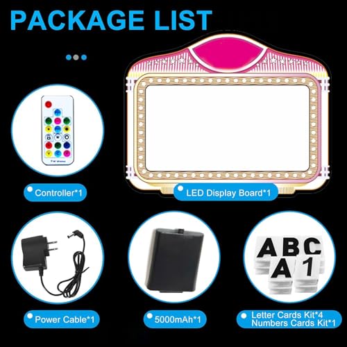 Bottle Presenter for Night Club, Bottle Service SignVip, Bottle Service Lights,Changeable Letters VIP Service with 4 Letter Sets & 2 Number Kit【Direct delivery from US Warehouse】,A