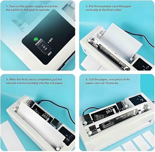 iumLeap Paper Cutter Paper Trimmer Electric Business Card Cutting Machine Cardstock Cutting Tool Adjustable Margin 9 to 12mm Cutting 30 Cards per Minute