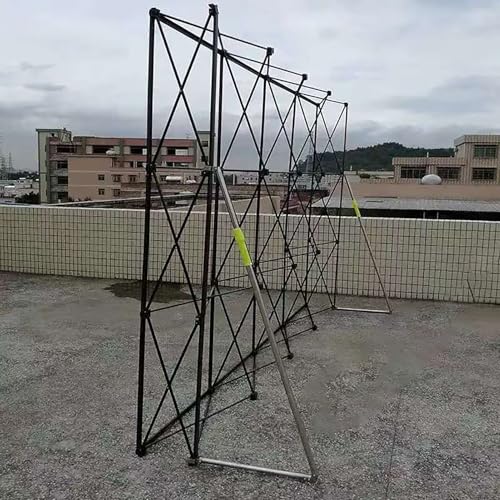 Jievmrs Pop Up Backdrop Banner Display Stand, Folding Tension Fabric Exhibition Booth Frame with Support Poles, Trade Show Background Truss Poster Riser(2.3x2.3m (7.5x7.5ft))
