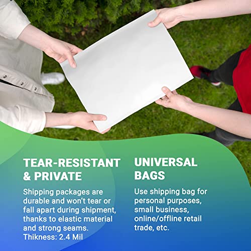AMIFF Poly Mailers 19 x 24 Inch with 4 Inch Gusset, 2.5 Mil White Shipping Bags, Self Seal Lip Tape, Expandable Mailing Envelopes for Clothing and Packaging, 200 Pack