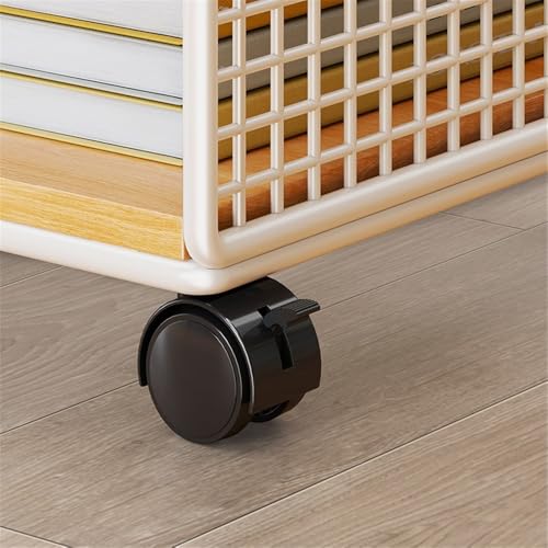 VHDY85KA Office CPU Stand Printer Shelf Desktop Case Mobile Cart Holder with Locking Caster Wheels Multifunctional Storage Rack Accessories(Brown)