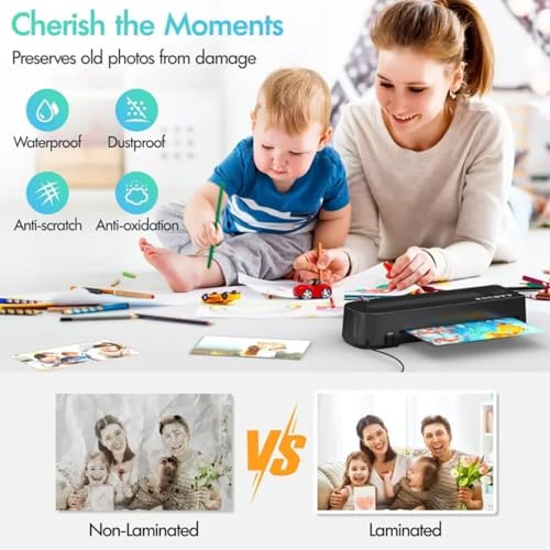 TREEYX 9-Inch Thermal Laminator Machine, A4 Lamination Machine with 30 Laminating Pouches, Paper Trimmer & Corner Rounder, for School Home Office Use