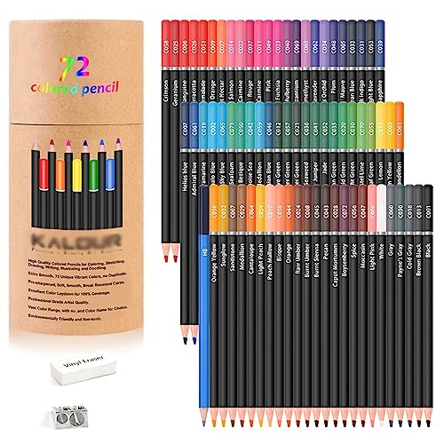 HBJWOV Color Pencil Set Art Drawing Fillers Lead Oil 72 Brush