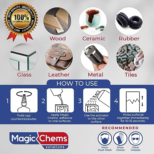 Magic Chems CA Glue with Activator, Instant Cyanoacrylate Adhesive, 12 Pack