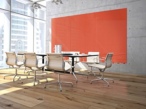 Aria 6'H x 4'W Magnetic Low Profile 1/4" Glass Whiteboard - Vertical Peach - 4 Rare Earth Magnets, 4 Markers and Eraser