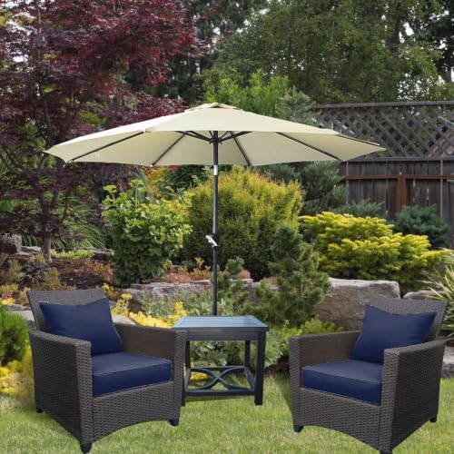 Ojtuyht 2 Item Patio High Back Seat Cushion, 3 7/8" Furniture Cushions Water Proof High Resilience Hidden Zipper, for Lawn Backyard Balcony Garden Wicker(I,23 5/8" x23 5/8")