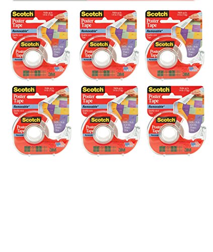 3M 109 Wallsaver Removable Mounting Tape, 6-Pack