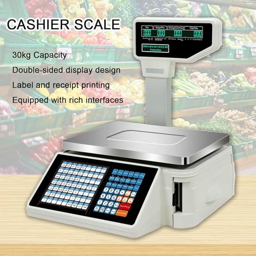 NYTFHMS Digital Label Printing Scale with Barcode Function, Accurate Weight and Price Calculation for Retail Stores and Supermarkets,Machine