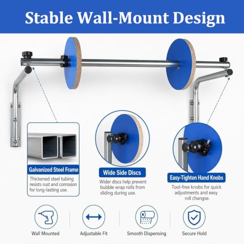 Bubble Wrap Roll Dispenser Stand,Wall Mount Bubble Wrap Roll Holder