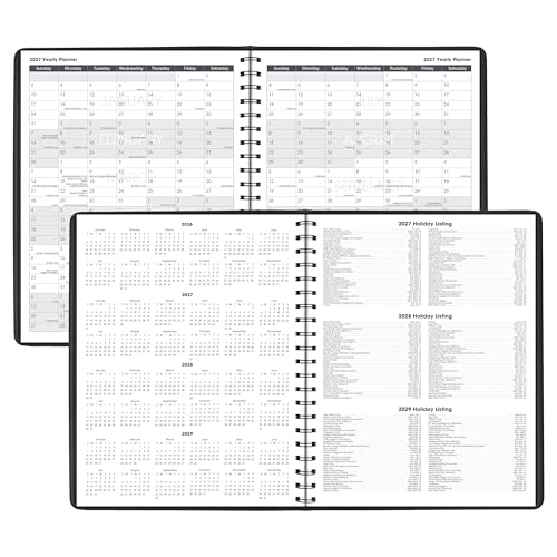 AT-A-GLANCE 2027 Appointment Book Planner, Daily Group Planner, 8.5" x 11", Eight Person, Two-Volume Set Jan-Jun & Jul-Dec, Black (7021205-27)