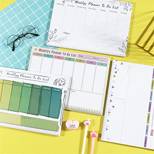 NSUQOA JSEIAJB A4 Weekly Planner Plan Notebook 54 Sheets Schedule Organizer Notepad School Office Supplies Stationery(Black)