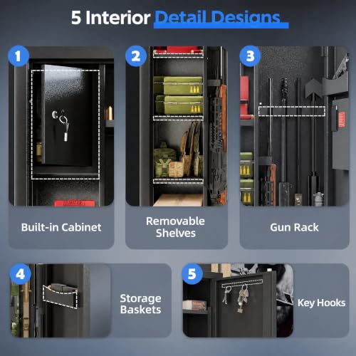 KAER 8-12 Gun Safe Electronic Cabinet for Rifles & Pistols