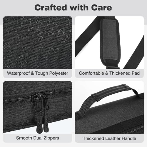 MoKo Zipper Binder, 3-Inch 3-Ring, 600 Sheets, 6-Tab File Folders, Black