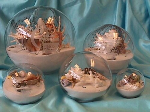 Sand & Shell Sandglobe Paperweight 5-inch White Sand
