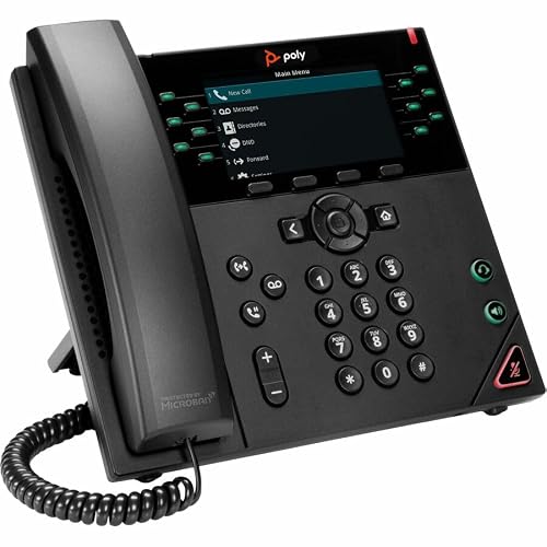Poly VVX 450 12-Line IP Phone with PoE-Enabled - Wall Mountable, Desktop - Black - VoIP - 4.3" - 2 x Network (RJ-45) - PoE Ports