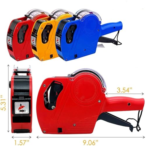 MX-5500 8 Digits Tag Gun with 4000 Sticker Labels and 1 Ink Coding Machine Labelling Gun Kit for Retail Stores(Yellow)
