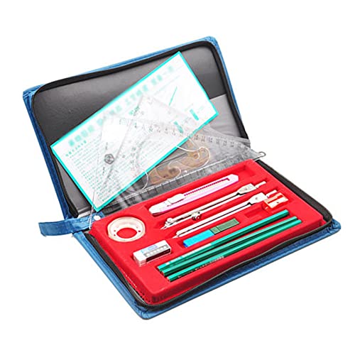 TXGJWRA Compasses 15 Piece Protractor and Compass Set Compass for Geometry Drawing Tools Geometry Tools Kit Geometry Precision Tool for Student Measuring Tools