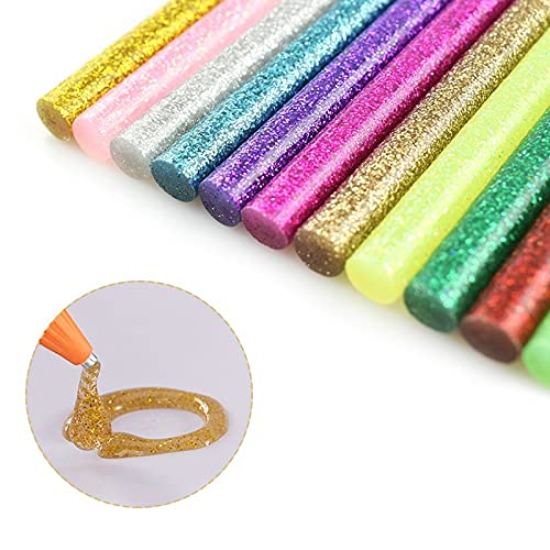 ZTBH Hot Melt Glue Sticks 120 Pcs Multi Colored Hot Glue Gun Sticks, 12 Colors Hot Gun Sticks, for Art Craft General Melt Glue Stick (Diameter : 7mm, Length : 100mm)