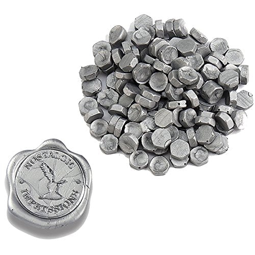 Premium Metallic Silver Sealing Wax Beads 1 Pound Bulk Saver Pack-Over 3000 Beads for Wax Seal Stamps, Letter Sealing & Wedding Invitations