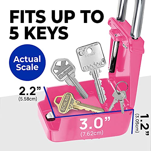 Lion Locks 1500 Key Lock Box with Code, Lockbox for Keys Outdoor, Realtor Lock Box for Short-Term Rentals, Holds 5 Keys (6 Pack, Pink)