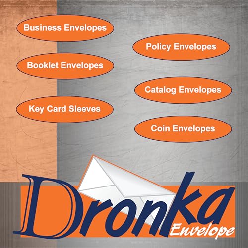 500 Dronka Envelope 6" x 9" Booklet Envelopes, Sturdy 24 lb White Paper, Gum Flap, Made in USA, 500 Count