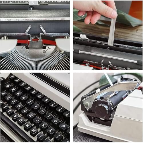 1980 Classic Nostalgia Portable Retro Manual Typewriter, Machinery Word Processing Typewriter, Vintage English Typewriter con Doble Cinta Y Caja Exterior(White)