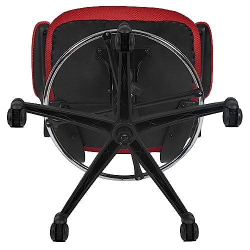 EMMA + OLIVER Mid-Back Red Mesh Drafting Chair