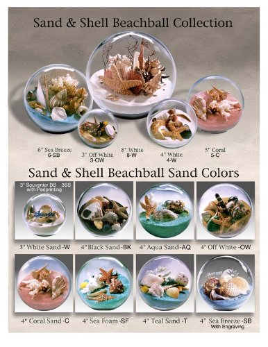 Sand & Shell Sandglobe Paperweight 5-inch Off-White Sand