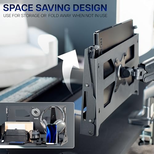 VIVO Black Flip Down 13 to 17 inch Laptop Tray Holder, Mount-FDLAP1