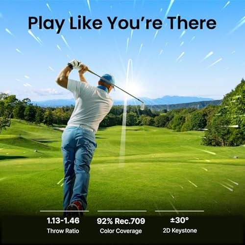 BenQ LU710 Golf Simulator Projector, White | 4000 Lumen WUXGA 1920 x 1200 Laser | 1.13-1.46 Throw Ratio | ±30° 2D Keystone | Corner Fit | 92% Rec. 709 Color | IP5X Dustproof | HDMI