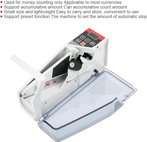 Mini Money Counter Portable Bill Counting Machine, Handy Currency Counting Quantity of Bills only, Handy Money Counting Machine for Multi-Currency, Easy to Carry.(