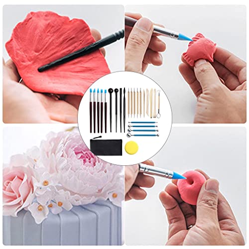 OISNGWNG 25pcs Polymer Clay Tools Sculpting Kit Sculpt Smoothing Wax Carving Pottery Ceramic Shapers Modeling Carved Tool Set