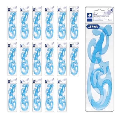STAEDTLER Mars Professional French Curve Design Ruler Set, 18-Pack