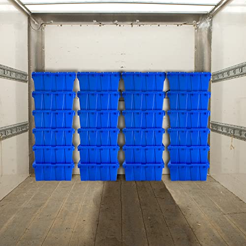 UBMOVE Container With Durable Lid, 4 Pack, Blue, Heavy Duty Storage Totes