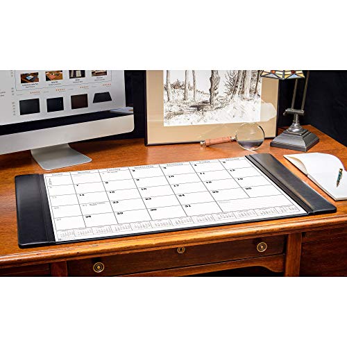 Dacasso Leather Desk Calendar pad, 34 x 20, Black (P1050)