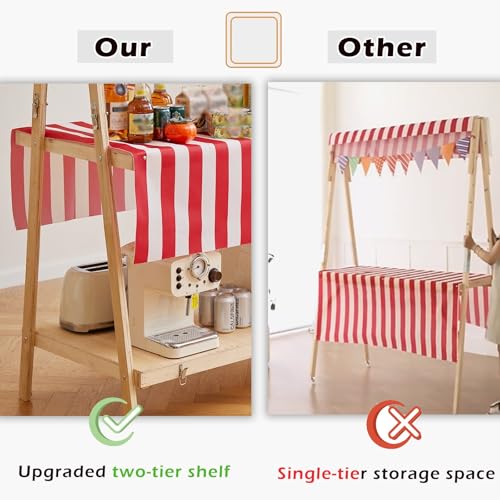 WLCGYD Portable Vending Cart with Canopy, Mobile Street Food Vendor Carts 110x60cm 140x60cm, Vendor Booth Display Items for Festival Weekend Market Craft Fair Tradeshow(E,136x60cm/53.5x23.6in)