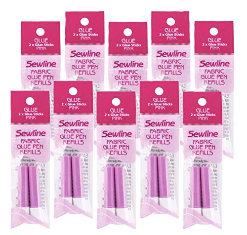 United Notions Pink Sewline Water-Soluble Fabric Glue Pen Refill 2 Count 10/Pk 10 Pack